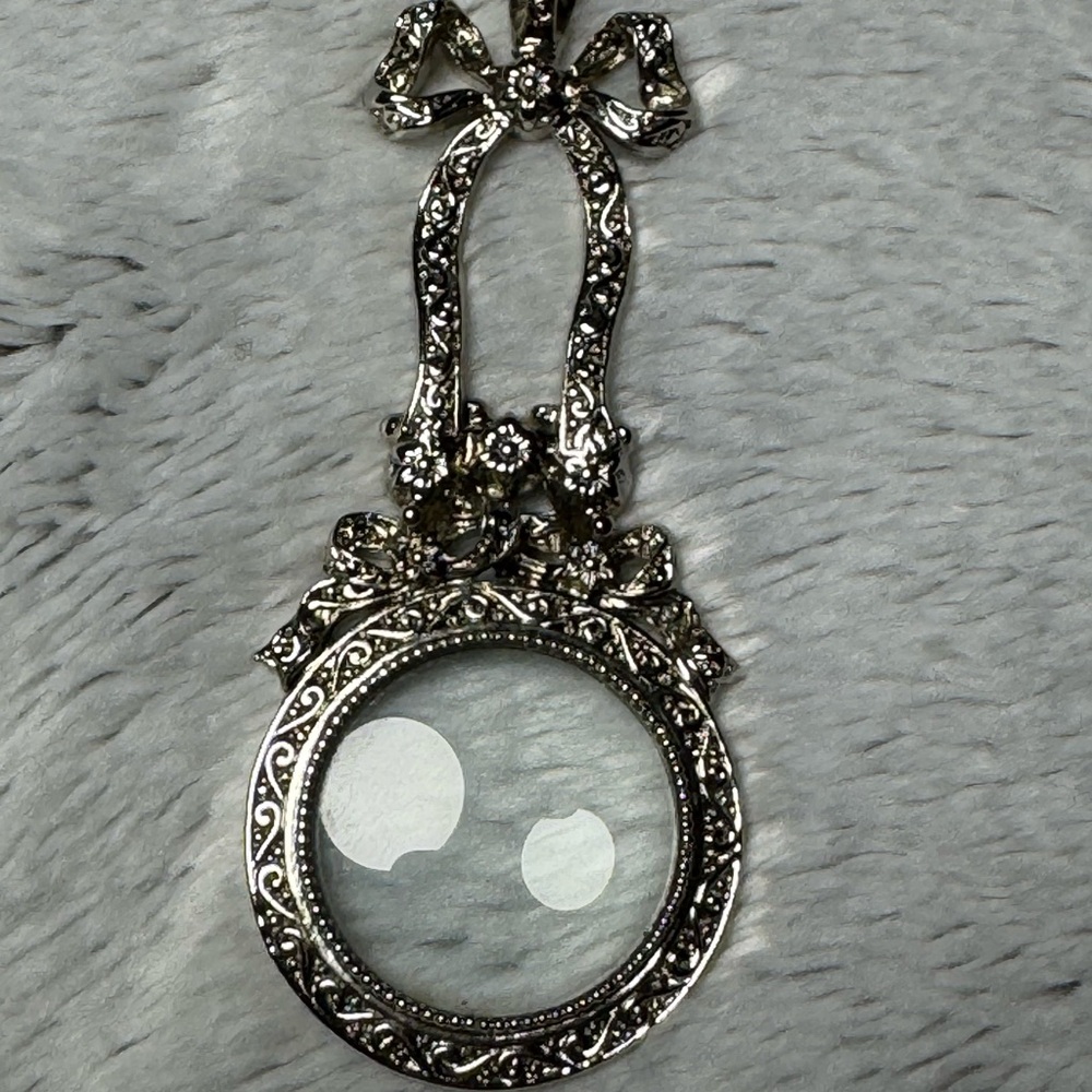 Vintage Magnifier Pendant Necklace “Starry Nights” Rhinestones Edgar Berebi